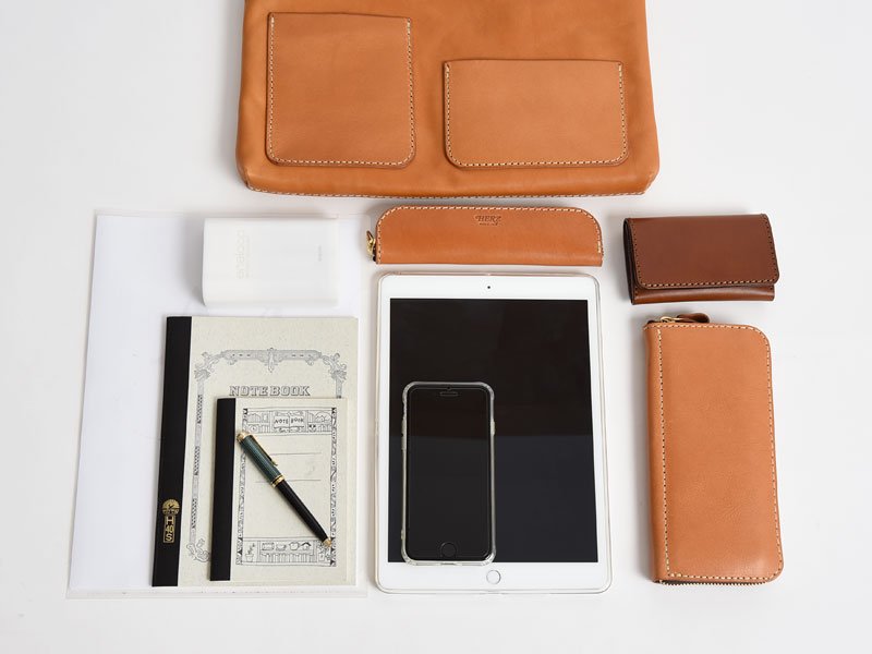 新作：手持ちもできるバッグインバッグ横型・縦型(S-3)｜革鞄・革小物